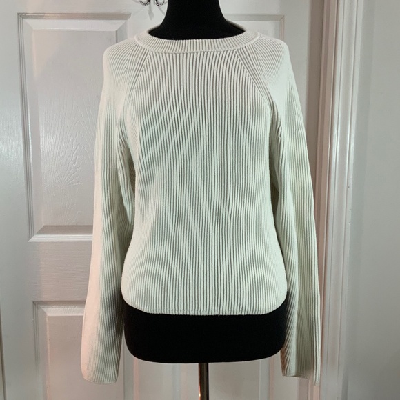 J. Crew White Crew Ribbed Knit Sweater Size XL - Picture 2 of 8